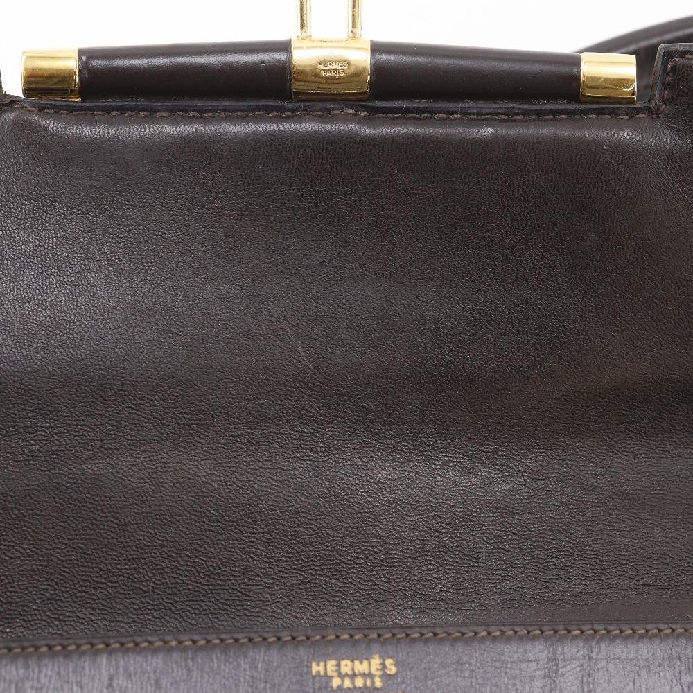 Hermes Paronniere Handtasche vintage Braun Box carf Damen Gebraucht