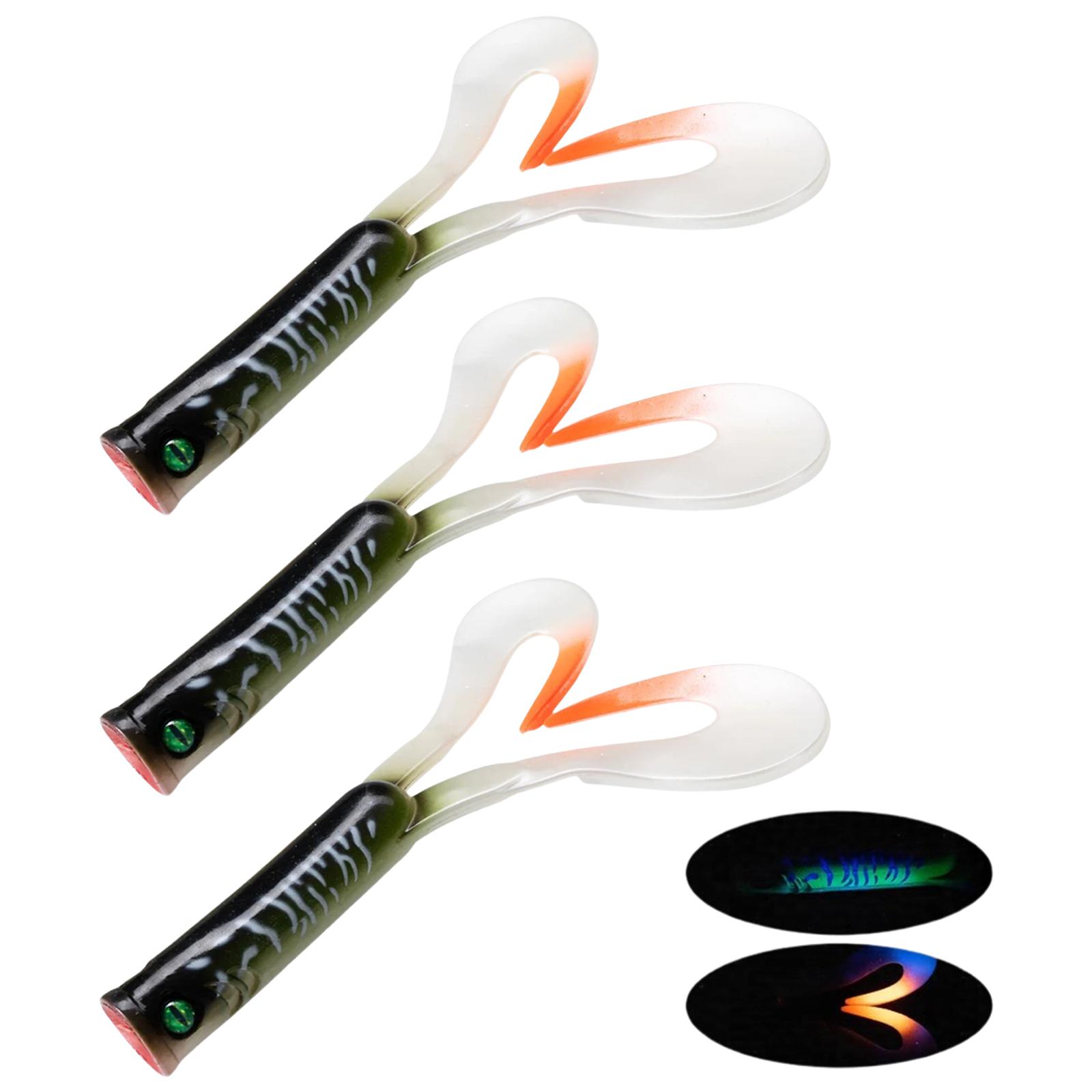 

3PCS PVC Spinning Souple Bait Reusable Double-Tailed Worm Lures Dual Tails Swimbait For Pike Barsch Zander Fish Accessories