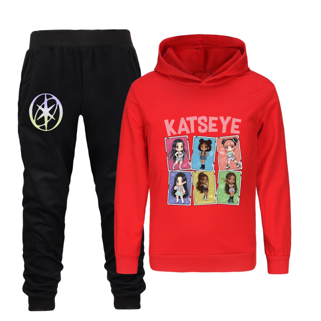 KATSEYE Retro Clothes Kids Fashion Beautiful Chaos Hoodie Pants 2pcs Set Toldder Girls Outfits Boys Tracksuits Children's Sets