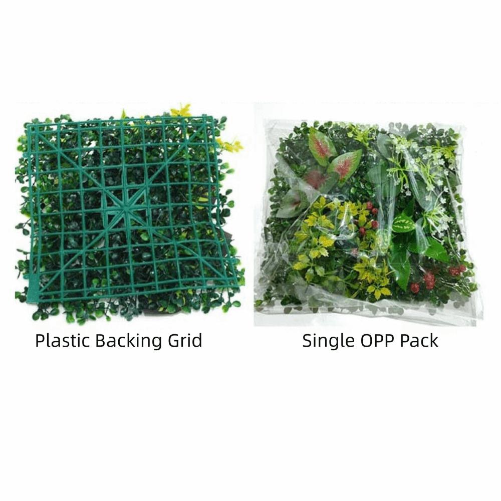 Green Artificial Plant Wall Plastic Fake Green Grass Mat Greenery Simulation Plant Sheet  Outdoor