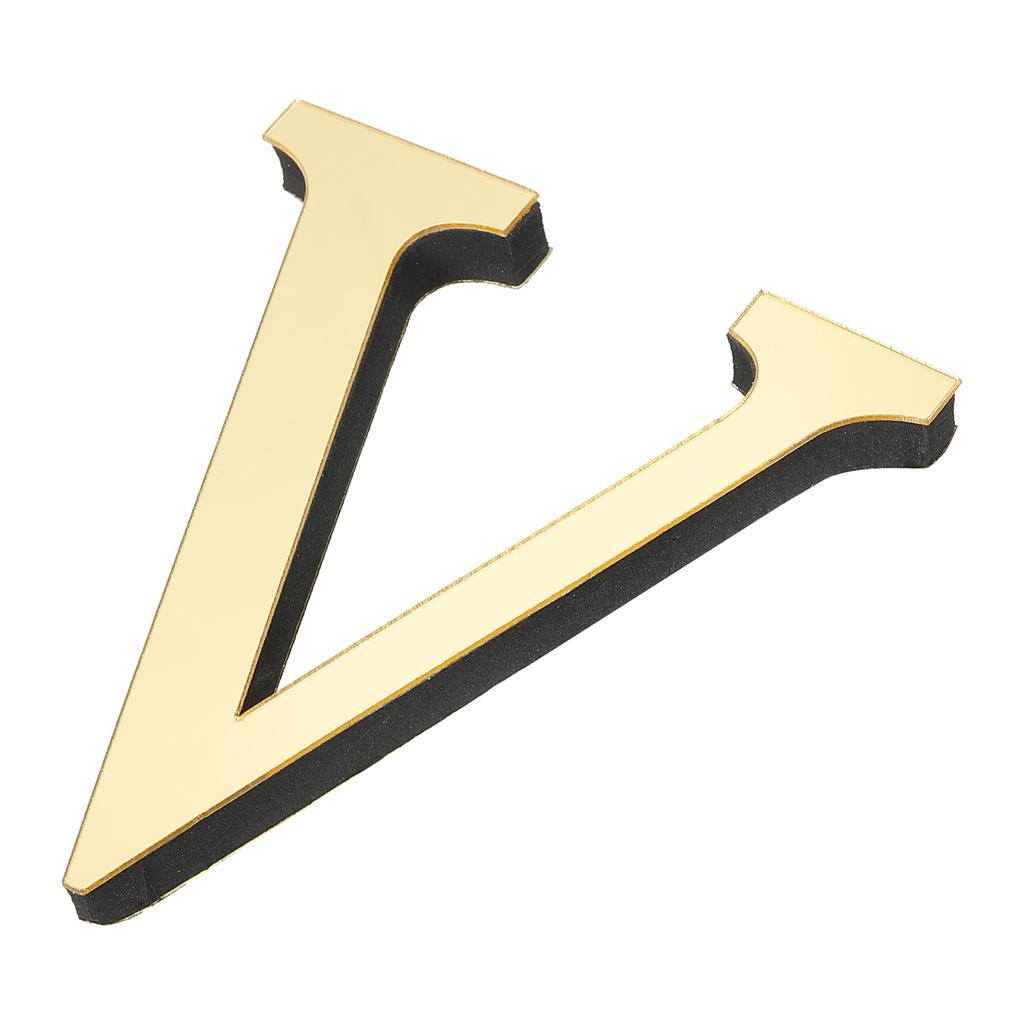 Adesivo de Parede Acrílico Espelhado 3D 10cm 26 Letras Inglesas Adesivos de Parede Decalques Autoadesivos Arte de Parede Murais Casa Festa Dourado Claro