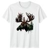 Elchwald Silhouette T Shirt Wildlife Gift For Her And Him Vintage Washed Versatile Graphic Fashion Streetwear Stretched