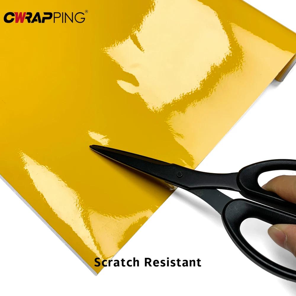 Car Body Vinyl Wrap Gloss Yellow Film Decals  Waterproof Self-adhesive Stickers Tablet Color Changing Films for Car Accessories