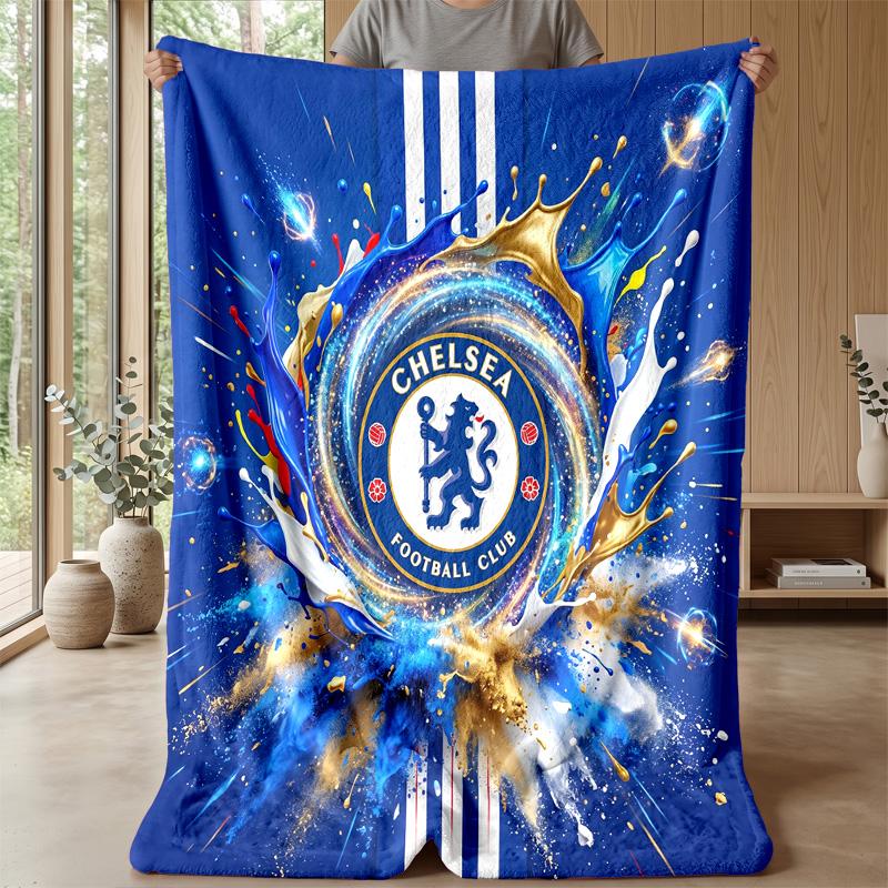 Chelsea FC Theme blanket Soft Flannel Blanket Plush Throw Blanket Cozy Sofa Bed Blanket for Home Decor