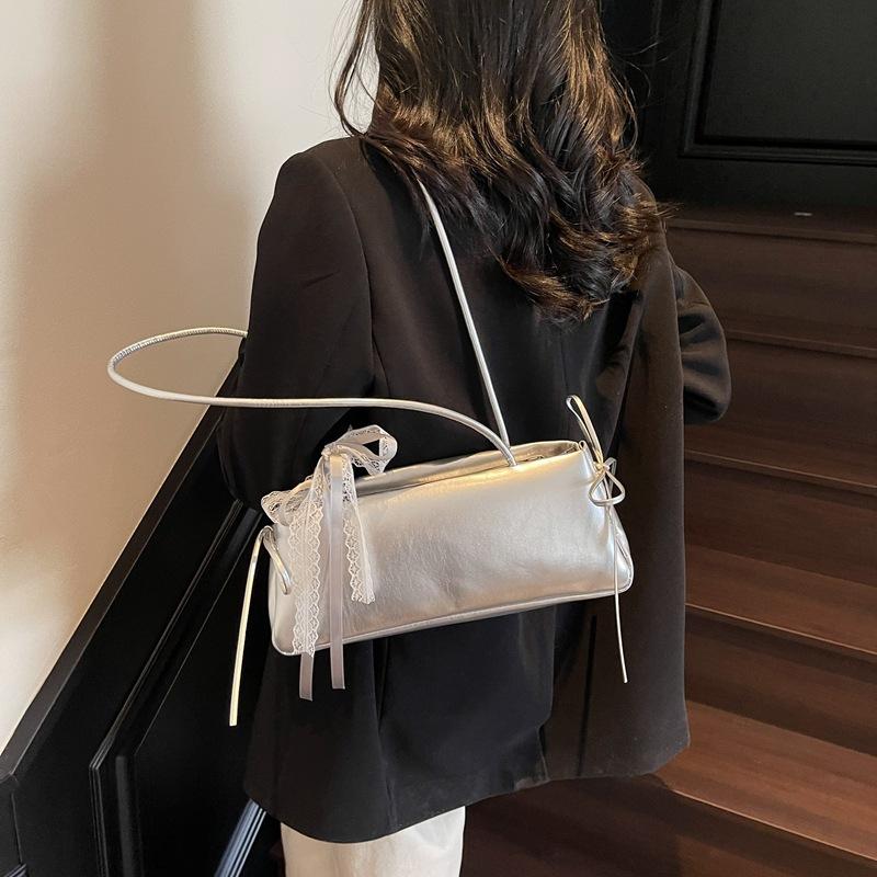 Premium feeling hand carry underarm bag women's Korean version trendy fashion bow shoulder bag simple women's bag wholesale
