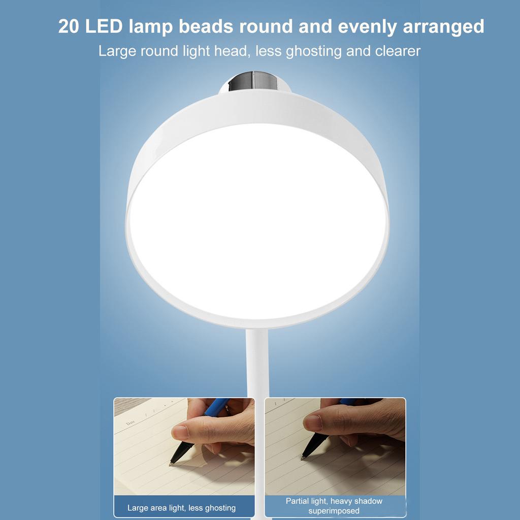 LED Ögonskydd Skrivbordslampa USB Uppladdningsbar Läslampa 3000- 6000K Långtryck Steglöst Dimbar