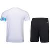 Li Ning Badminton Series Printed V-Neck Breathable Versatile Short Sleeve T-Shirt And Mid-Rise Shorts Casual Sports Set Unisex Sports Set AATU053-2