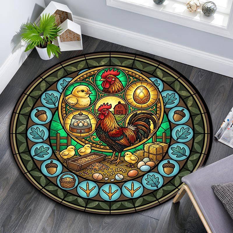 Birds Treasures Round Area Rug Under Office Chairs Bedroom Living Room Home Decor