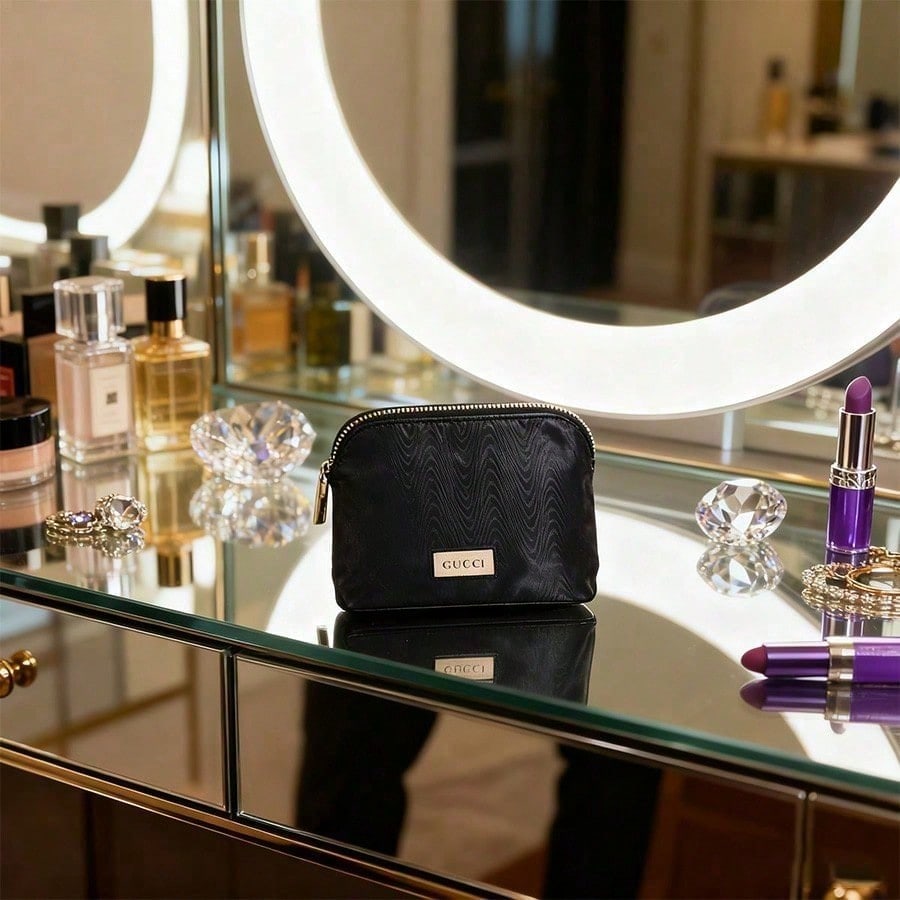 Women Black Retro Makeup Bag, Clutch Bag and Storage Bag, Suitable for Carrying When Going Out GUCCI-GIFT-84