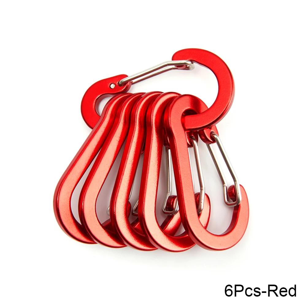 6 Pieces 12 Pieces Outside Camping Multi-tool Carabiner Steel Small Carabiner Clip Fishing Accessories High Quality Practical Daily Use
