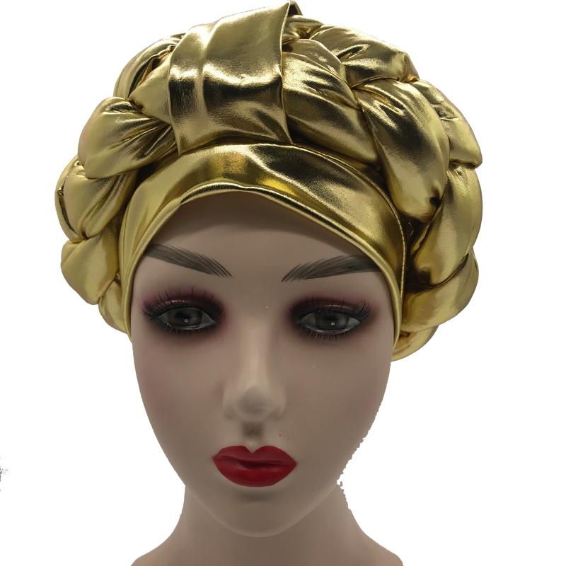 

Female Turban Caps Cross Ready To Wear Headscarf Bonnet Arab Head Wraps African Women Braid Turbans Auto Gele Headties