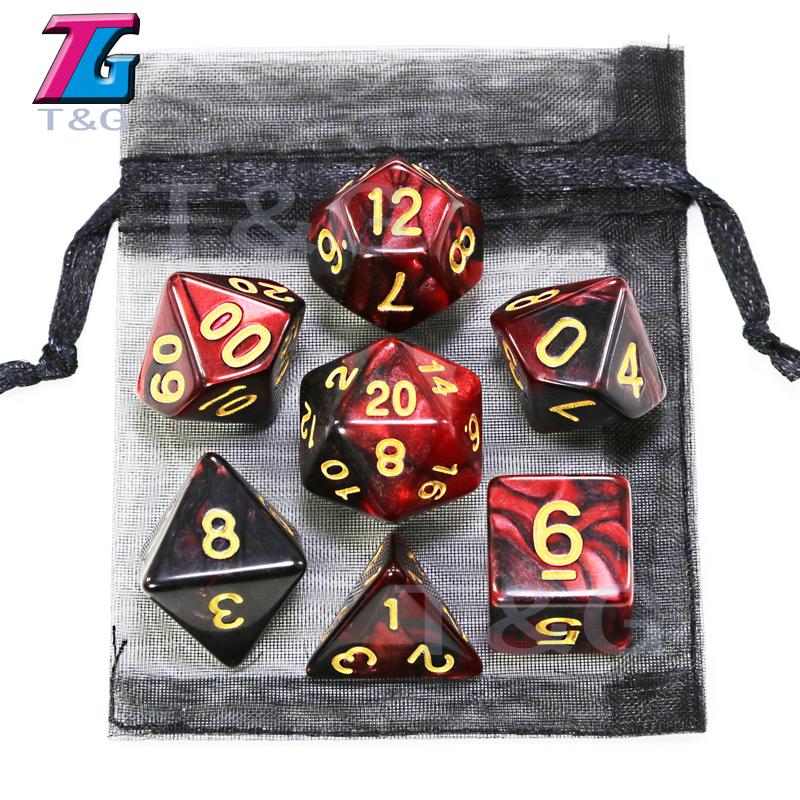 Dice DND Game Dice Role Dice Mixing Colours Dice Collection With Pouch 9 Different Styles Available For Lightweight Toys DND RPG TRPG Games