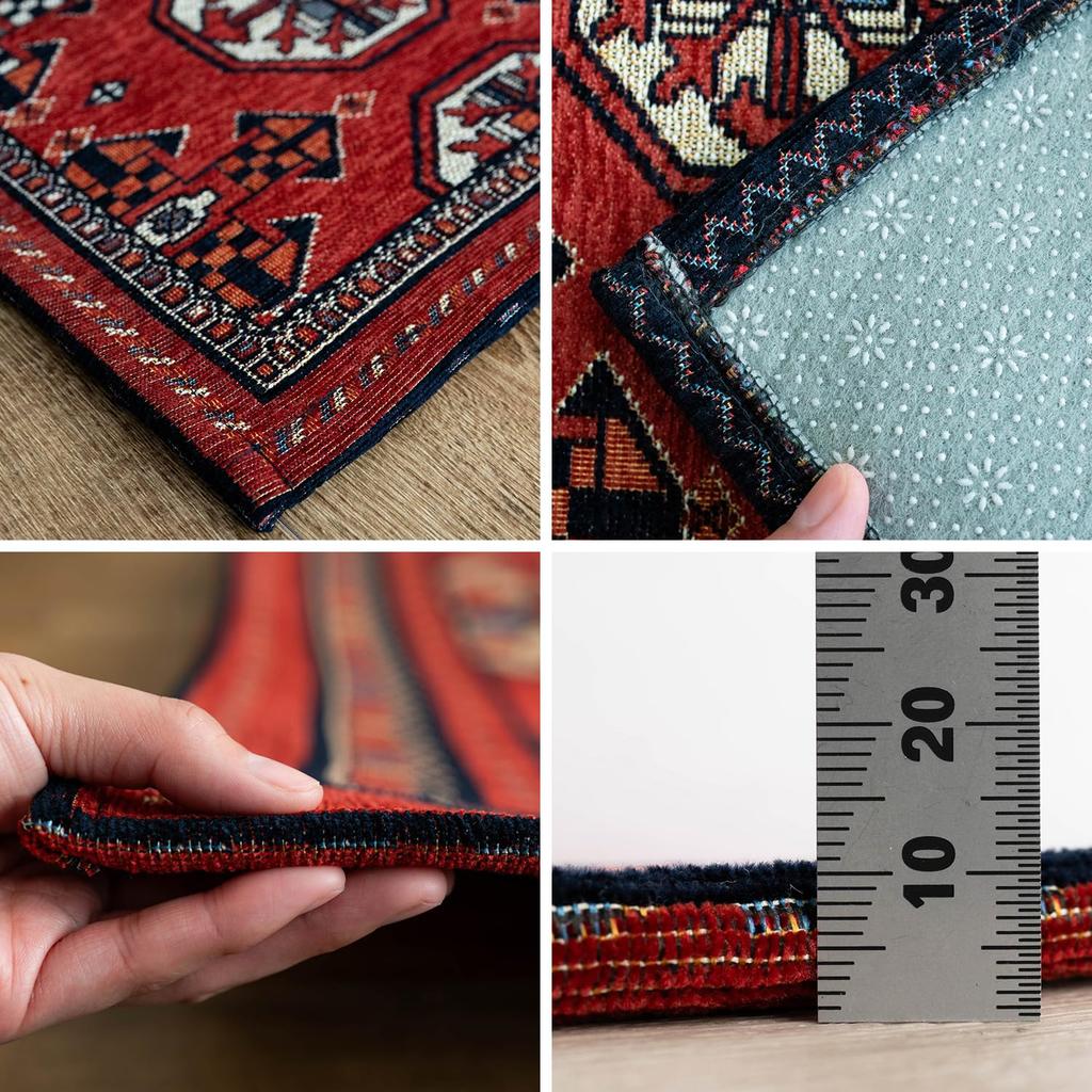 Sayan Sayan Kardo Bokhara Turkmen Style Long Mat Rug 60x240cm Red Gobelin