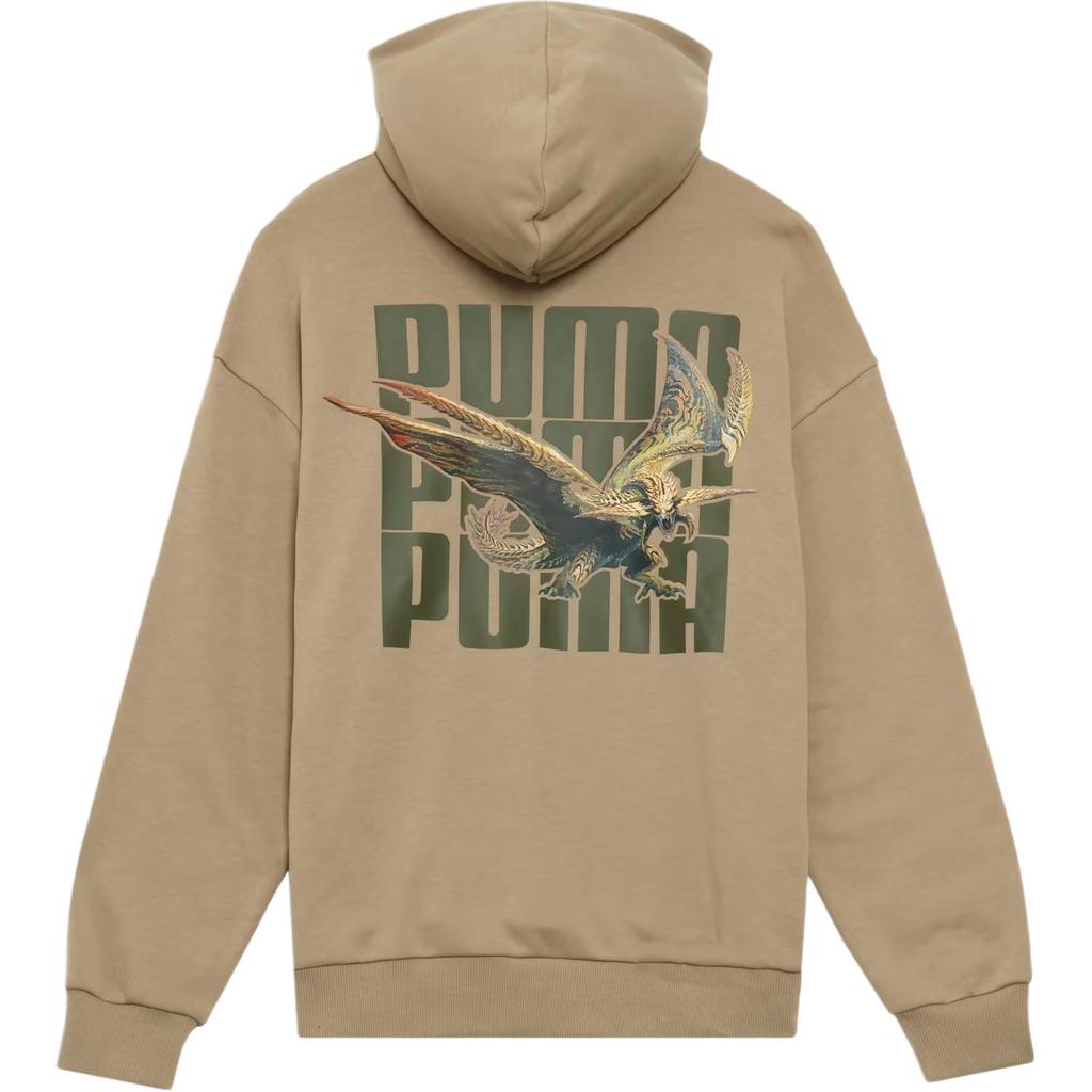 Puma X Monster Hunter Wilds Collaboration FW25 With Back Print New Egedora Pattern Loose Warm Pullover Hoodie Long Sleeve Sweatshirt 636484-55