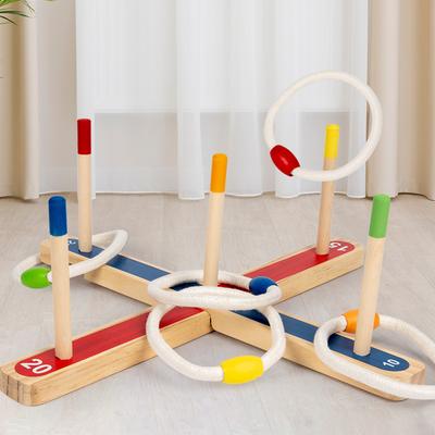 Houten Ringenspel Set - Groepsactiviteit Twee Personen Competitief Scoren Spel Kinderen Hand-Oog Coördinatie En Competitief Spel