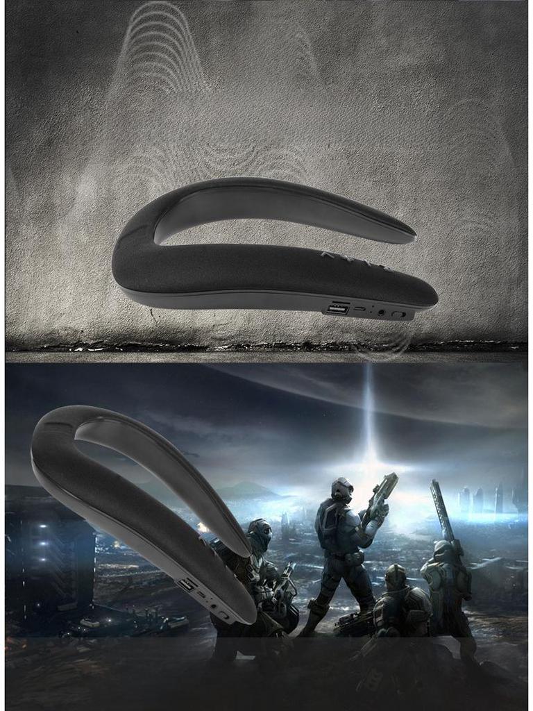 5D Stereo Trådløs Bluetooth U-formet Nakkehøyttaler & Mikrofon