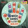 Metal Hand Wash Sign Aluminum Bathroom Office Wall Decor Health Safety