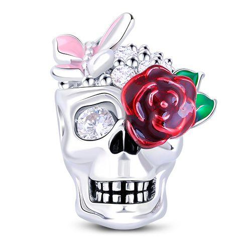 Beautifulcopper Skull Halloweenthrilling Carnival Party Charm Pendant Suitable For Original Bracelet Diy Women'S Jewelry
