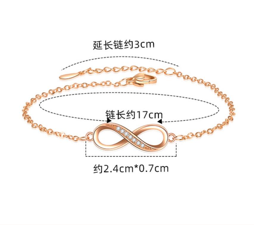 925 Silver Infinity Bracelets for Women Adjustable Friendship Bracelets & Bangles Wedding Gift Ideas