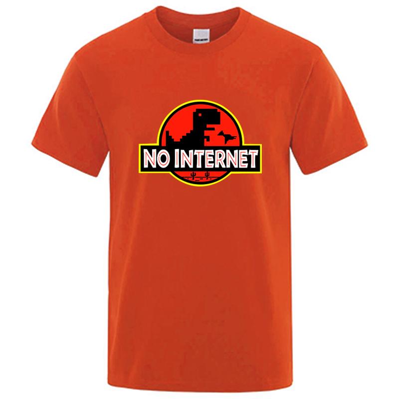 Men's High Quality100% Cotton Funny Dinosaur Print Summer T Shirt Loose O-neck  For Men Tshirt Short Sleeve T-shirt Male Tee Top