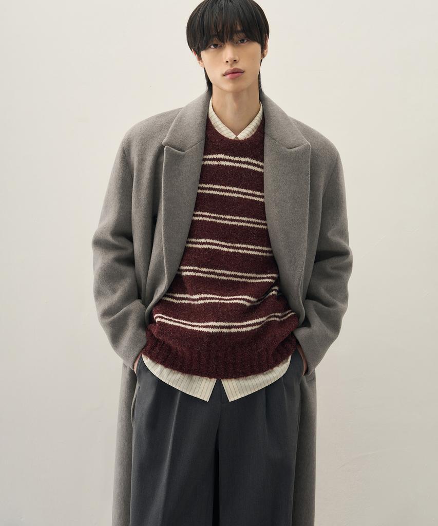Draw Fit Premier Pure Wool Robe Double Coat [Melange Taupe]