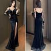 ISLAYCAOLILA DV8 Milia Dress Cabaret Mini Club Party Flared Long Tight Maxi Long Sleeves Women's (L, Black) - Dress, Dress, Dress, Dress, Dress,