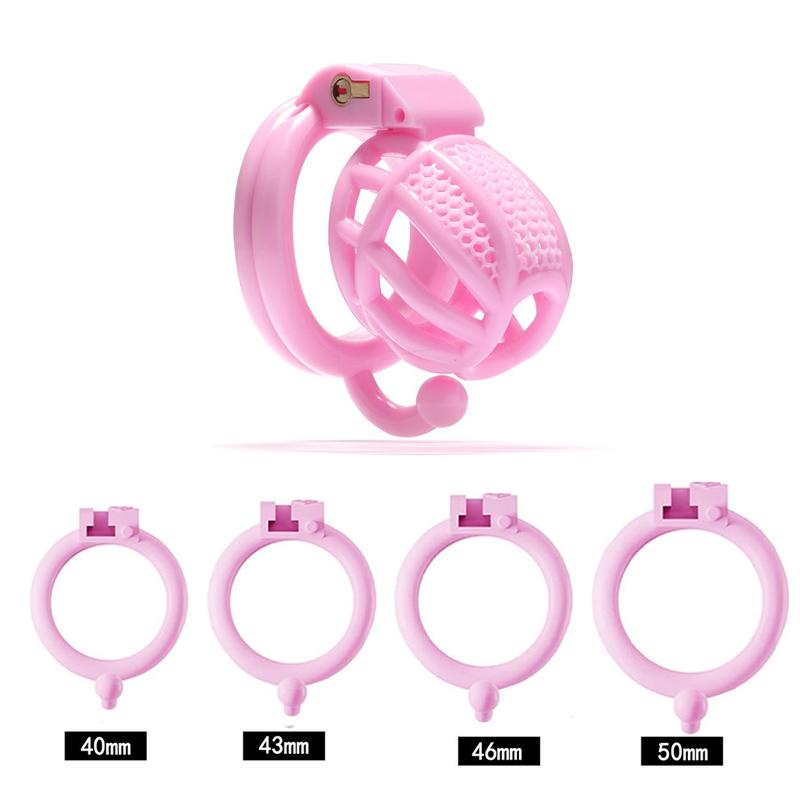 With Hook Male Chastity Cage Penis Device CBT Slave Gay with 4 Size Arc Penis Rings,Men Cuckold Lockdown Cage Restraint