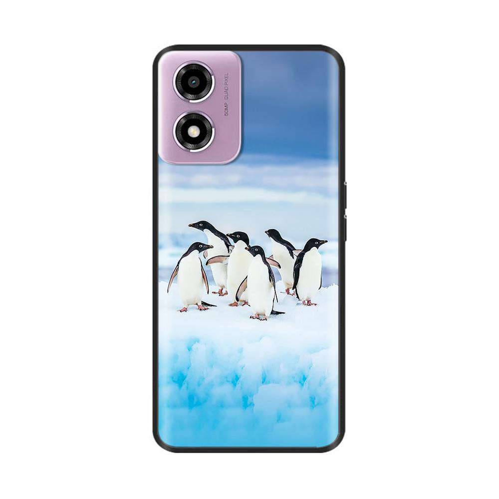 Für Motorola Moto E14 Hülle Niedliche Bemalte Weiche Schwarze Silikonhülle 6,56'' Stoßfeste Handyhülle Für Motorola E14 E 14 MotoE14 Taschen