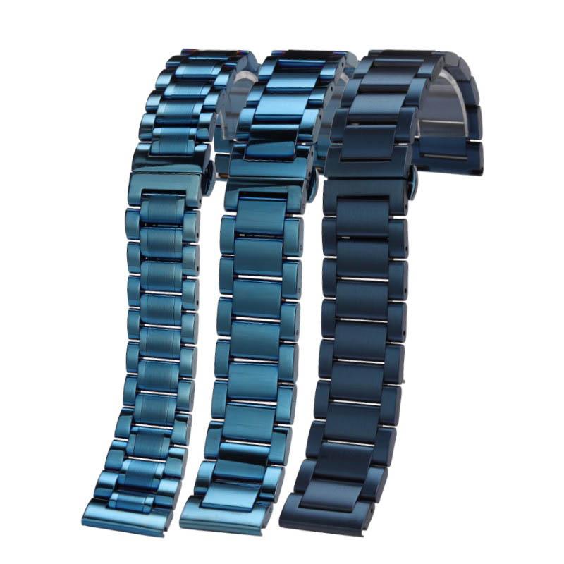 Cinturino per orologio in acciaio inossidabile blu Per Rossini CITIZEN Tissot Cinturino per orologio Catena in acciaio inossidabile Metallo Cinturino in acciaio massiccio 20 21 22mm