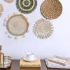 Individualisierte Rattan-Wanddekorationen Einzigartiger runder Wandbehang aus Grasgeflecht