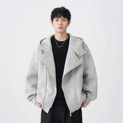 Doppelreißverschluss Strickjacke Kapuzenpullover Herren Damen Frühling Blockbuster Trendige Marke Design Jacke