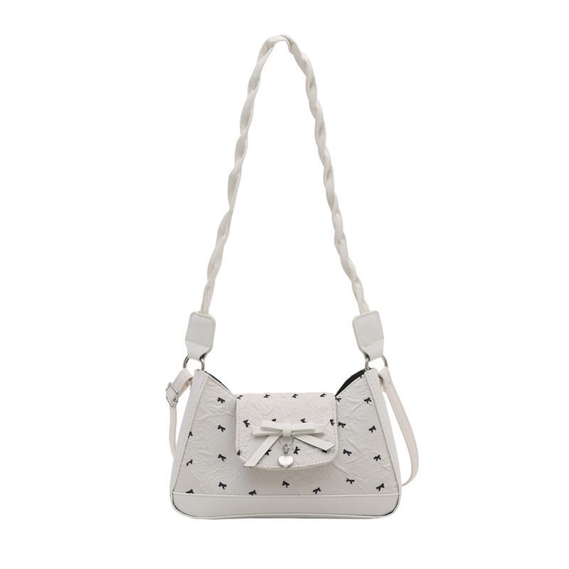 Niche Design Bow Underarm Bag Women's 2025 New Handbag Fashion Shoulder Messenger Bag Sweet Baguette Bag