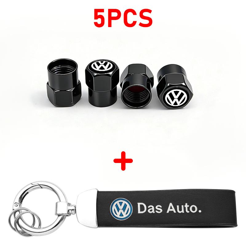 For VW Passat Touareg Magotan Golf 6 7 8 Polo Tiguan GTI Logo Car Tire Wheel Valve Caps Cover Key Chain Ring Keychain Accessory