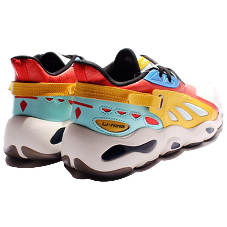 New LiNing Butterfly Anti Slip Wear Resistant Low Top Chunky Sneakers Men's Red Yellow AGLN069-16
