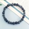 1pc Handmade Bohemian Marble Black and Gray Stone Bracelet | Unisex Spiritual Charm Accessory, Ideal for Couples Christmas and Valentine'S Day Gifts