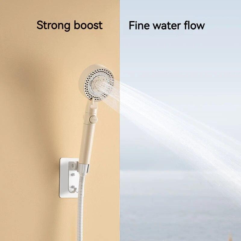 Dd-home Bathroom Accessories Black Gas Rain Mist Increase Water Heater Pressure Summer Showers Heads Polishing for Country House