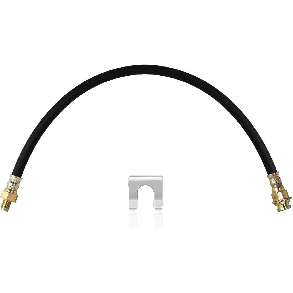 Premium 18-Inch Rubber Brake Hose - Flexible Brake Line, 3/8"-24 External Thread To 3/8"-24 Internal Thread, High Strength And Easy To Tall Hydraulic
