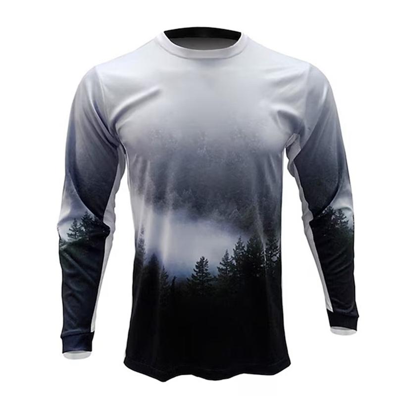Men's Daily Sports T-shirts Outdoor Running Fitness Breathable Long Sleeve T Shirts 3D Print Simple Tees Top Autumn Clothing