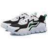 Li Ning Lace Up Leather Slip Resistant Abrasion Resistant Low top Running Shoes Men's Black White ARHP275-4