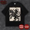 Grim Reaper Tiger T-Shirt Death Rider Skeleton Gothic Vintage Dark Fantasy Graphic Tee