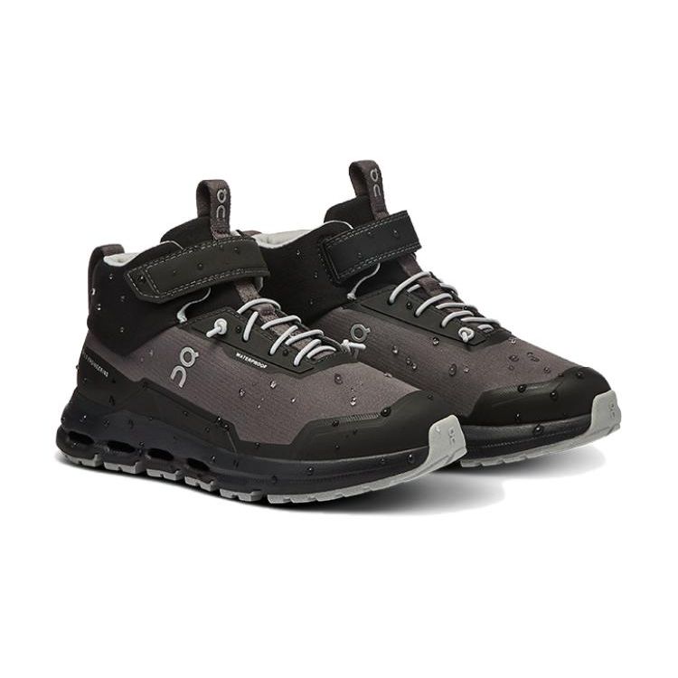 On Lightweight Breathable Versatile Shock Absorbing Waterproof Mid-Top Running Shoes Kids Sneakers Black 3KD30010264