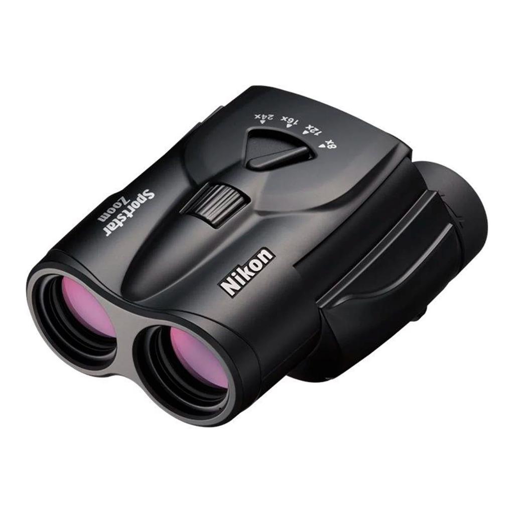 Nikon Sportstar Zoom 8-24x25mm Binoculars - Multi-Coated Lenses, Porro Prism Optics, Fast Focus Control - Compact and Lightweight Binoculars for