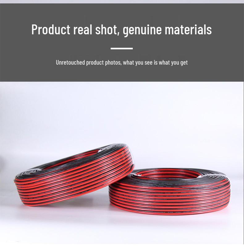 Red & Black 0.5mm² RVB Parallel Wire for LED Lights & Outdoor Monitoring
