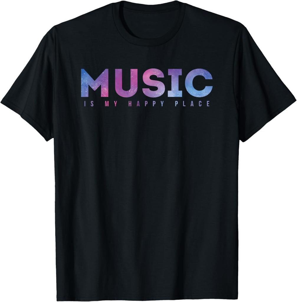 Music Is My Happy Place Cute Cool Design Music Lover Unisex T-Shirt