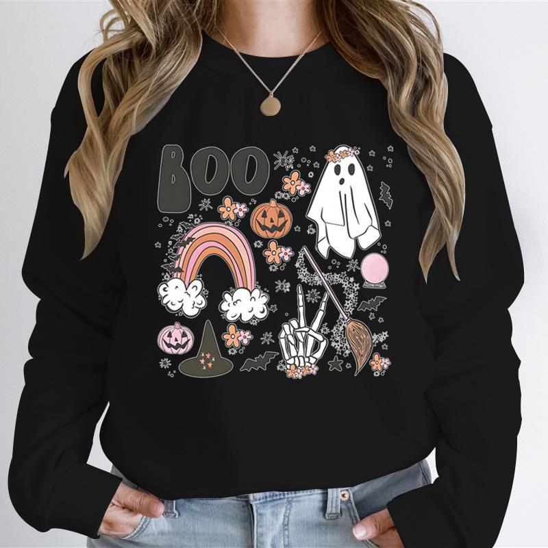 Sudadera de Fantasma de Halloween para Mujer Calabaza Esqueleto