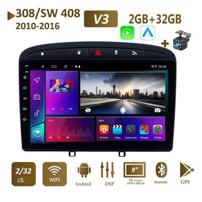 2+32GB 2 Din DSP Android Car Radio Multimedia Video Player For Peugeot 308 308SW 408 2010-2016 Navigation GPS Carplay WiFi