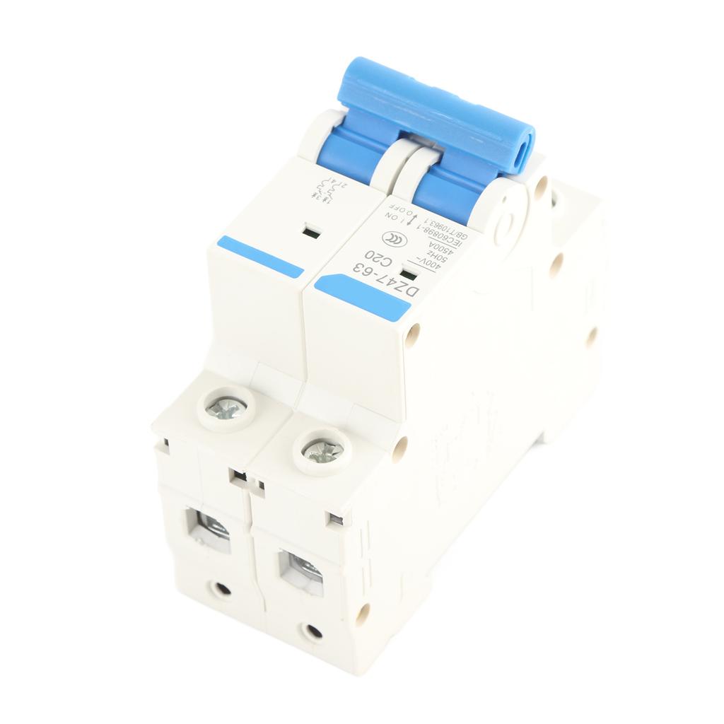 DZ47‑63 2 P Mini Circuit Breaker Cutout Switch Breaker 400VAC(20A)