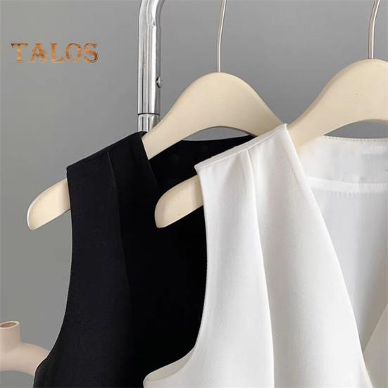 Chaleco de mujer, sin mangas, con cuello en V, de un solo pecho, elegante, informal, para primavera y verano