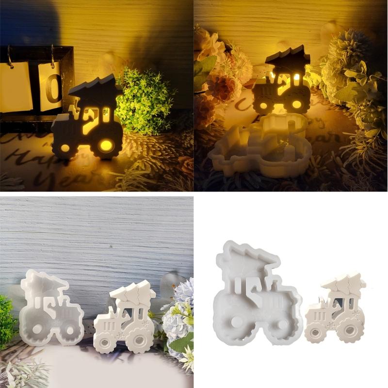 DIY Resin Countdwons Silicone Mold Set Convenient Tractor Christmas Tree Silicone Mold for Home Decoration Crafting