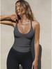 Round Neck Knit Tank Top Straps Crop Tops Women Summer Camis Solid Color Yoga Camisole Fashion SportsTube Female Sleeveless Cropped Y2K Girl Clothes